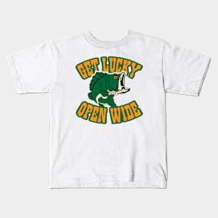 Get Lucky Open Wide Fishing Kids T-Shirt